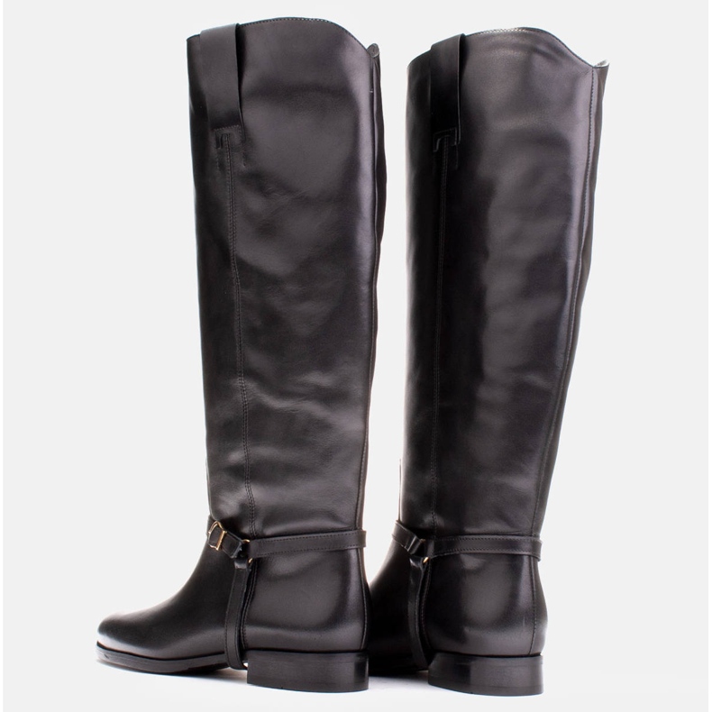 Marco Shoes Cizme de piele pentru un vițel lat negru 1