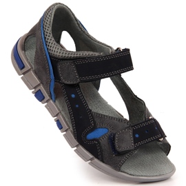 Sandale pentru băieți cu velcro bleumarin și gri Kornecki 6186 negru 1 Sandale pentru băieți cu velcro bleumarin și gri Kornecki 6186 negru 1