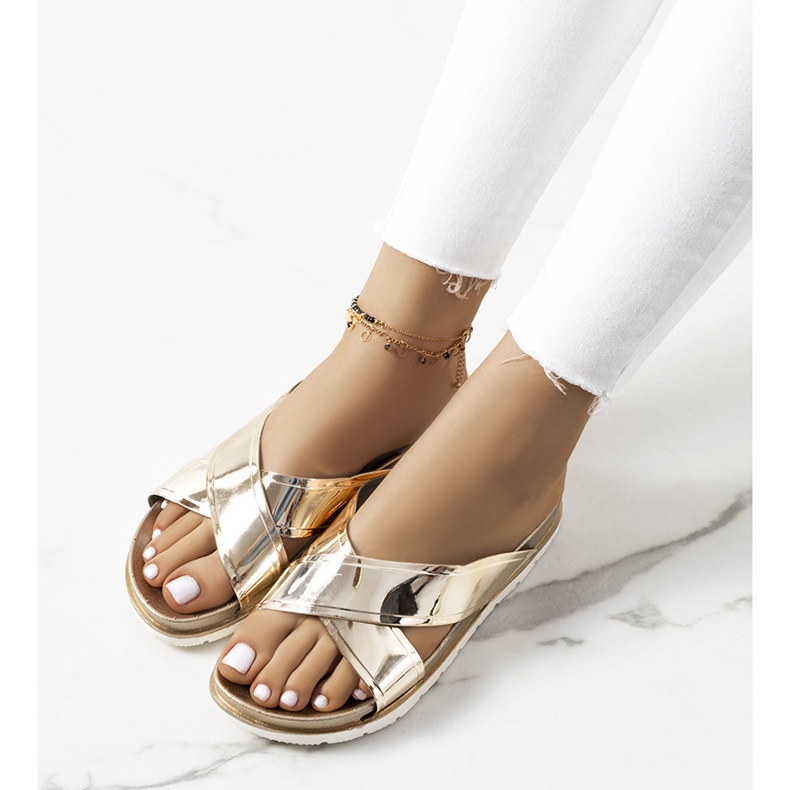 Papuci Nicolay de dama aurii de aur 1