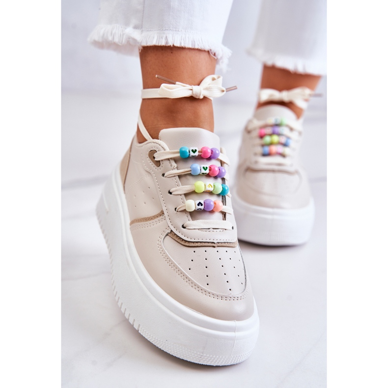 PS1 Pantofi sport de damă legati pantofi alb și roz Manila 1 PS1 Pantofi sport de damă legati pantofi alb și roz Manila 1