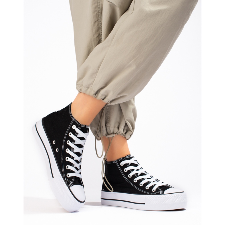 SHELOVET Adidași înalți pe platformă negru 1