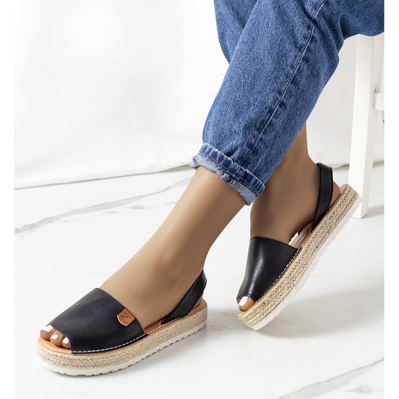Espadrile negre pe platforma Verdam negru 1