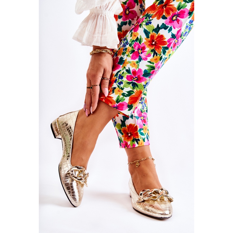 PA2 Pompe din piele lăcuită cu șarpe Golden Elissabeth de aur 2