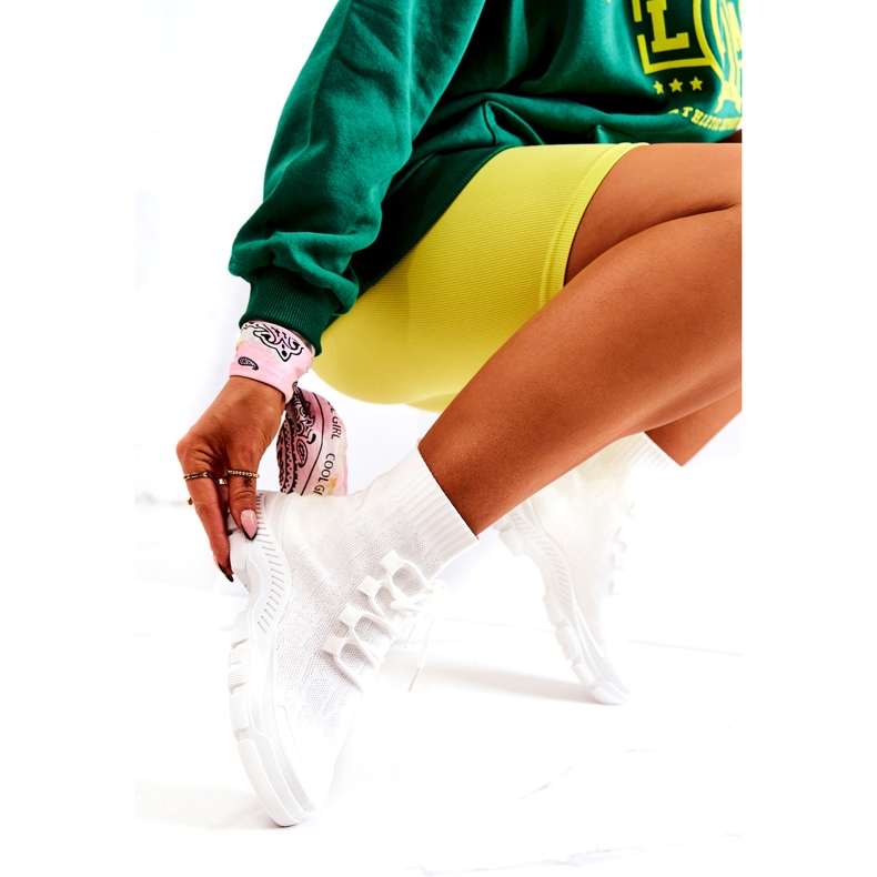 FM1 Pantofi albi cu șosete sport Kimberly 3