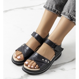 Sandale negre pe platforma Meis negru 1