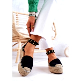 FB2 Sandale Espadrile Lillian Negre Cu Jeturi negru 3 FB2 Sandale Espadrile Lillian Negre Cu Jeturi negru 3