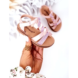 Sandale roz copii cu sclipici 5