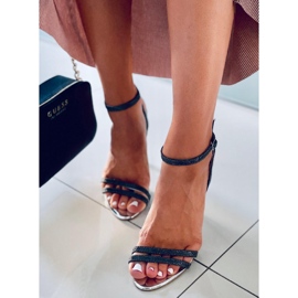 Sandale Tessa Black cu toc inalt negru 1