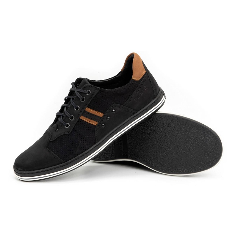 Polbut Pantofi casual barbatesti 1801P nubuc negru/camel maro 2