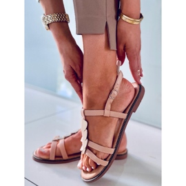 Sandale dama Hermine Nude bej de aur 2