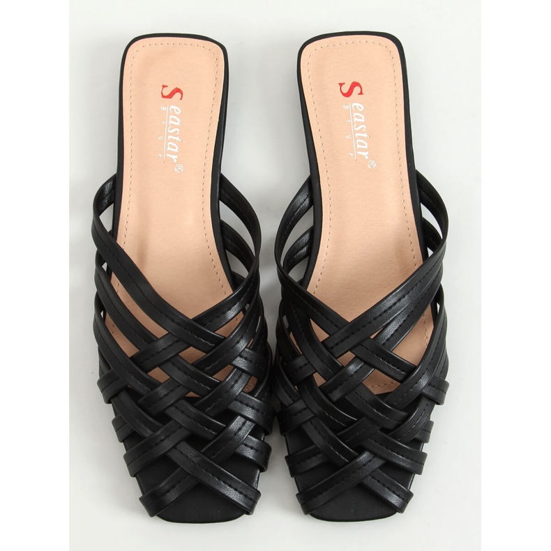 Papuci dama impletiti Loretta Black negru 1