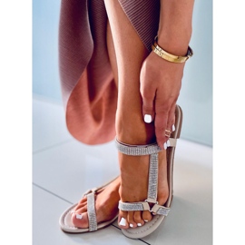 Sandale dama Azza Beige bej argint 1