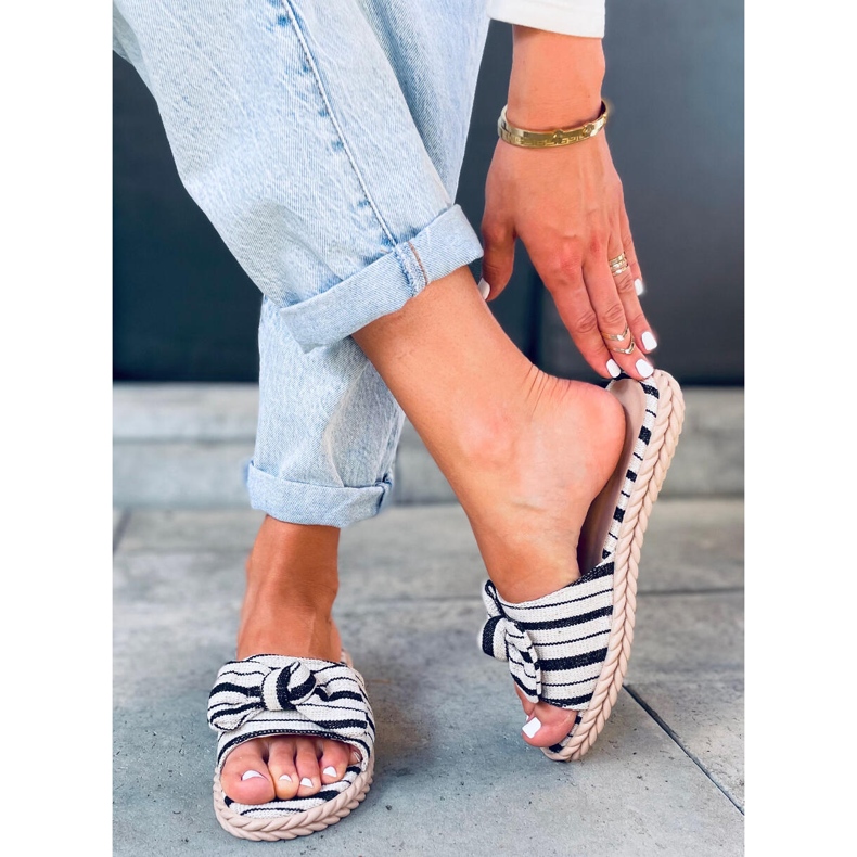 Papuci de dama Adana Black bej negru 2