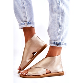 S.Barski Sandale de damă din piele aurii Catalise de aur 4