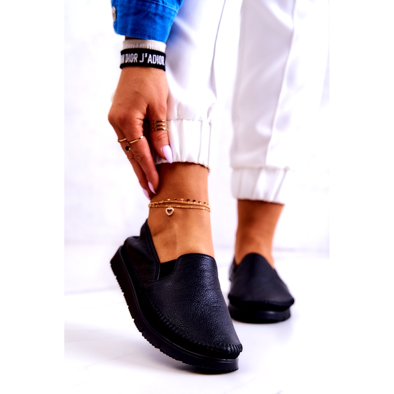 Pantofi Slip-On din piele de damă Maciejka 03512-01 Negru 1