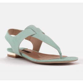 Marco Shoes Sandale din piele naturală în culoarea menta verde 1