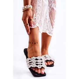 Papuci De Damă Clasici Cu Perle Negru Calipso 1 Papuci De Damă Clasici Cu Perle Negru Calipso 1