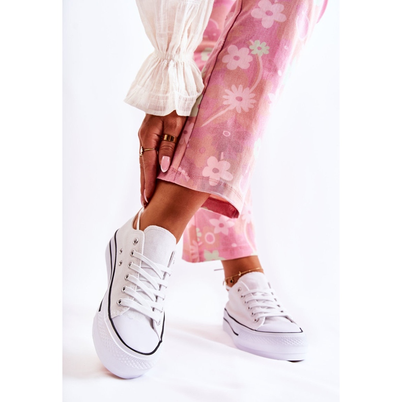 FS3 Pantofi de damă clasici pe platformă alb Conelle 2