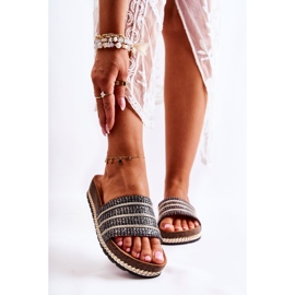 S.Barski Papuci de damă clasici cu un lanț Black Maddy negru 2