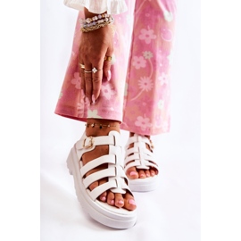 PG1 Sandale la modă, cu bretele maliene albe 1