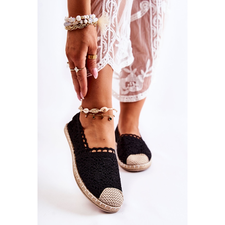 PH1 Espadrile negri ajurate pentru damă negru 1 PH1 Espadrile negri ajurate pentru damă negru 1