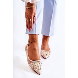 Balerini de damă cu știfturi Bej Kinley 1