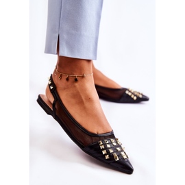 PG1 Balerini de damă cu știfturi negri Kinley negru 2