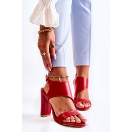 Sandale roșii Maronni cu decolteu roșu 1