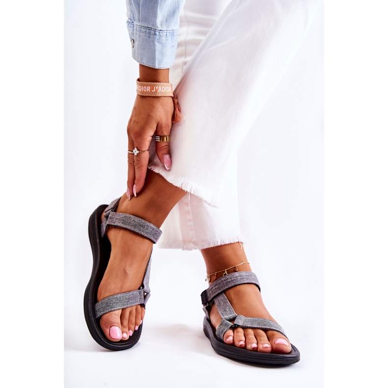 PM1 Sandale Clasice Damă Cu Velcro Gri Kalla 2 PM1 Sandale Clasice Damă Cu Velcro Gri Kalla 2