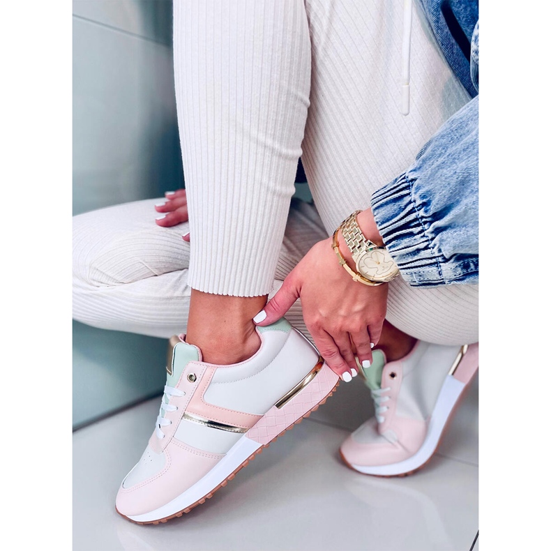 Pantofi sport dama Grass Pink roz multicolor 2