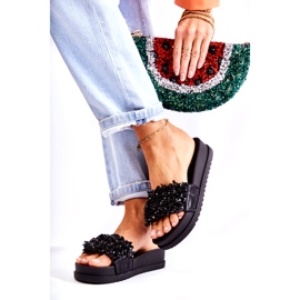 Flip-flops Damă Platformă Cu Decorații, Negru 2