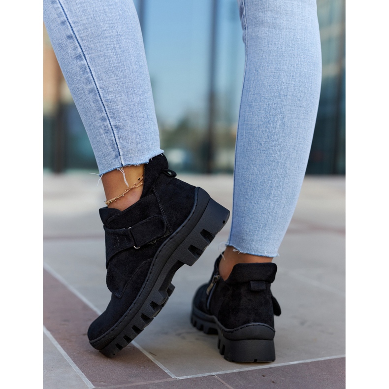 S.Barski Remgate Black Suede Trappers Cu Fermoar negru 4