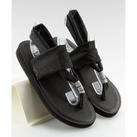 Sandale negre din bumbac DD81P negru 2 Sandale negre din bumbac DD81P negru 2