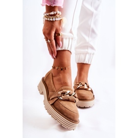 Pantofi de damă din piele intoarsa Laura Messi 2523 Camel maro 1