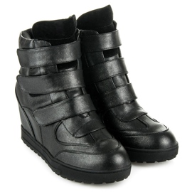J. Star Adidași cu pană înaltă negru 1