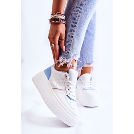 PS1 Pantofi sport de damă legati, pantofi alb și albastru Manila 1