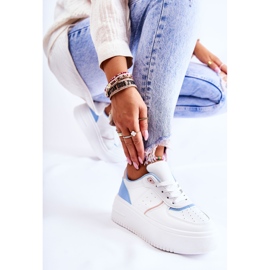 PS1 Pantofi sport de damă legati, pantofi alb și albastru Manila 2