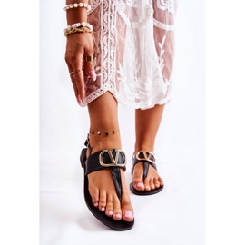 PS1 Sandale Damă Flip-flops Cu Decor Negru Calia 1