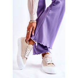 Pantofi de damă bej vine pe platformă 1