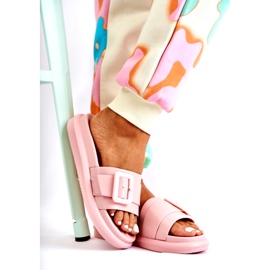 Flip-flops de damă cu cataramă, roz 2