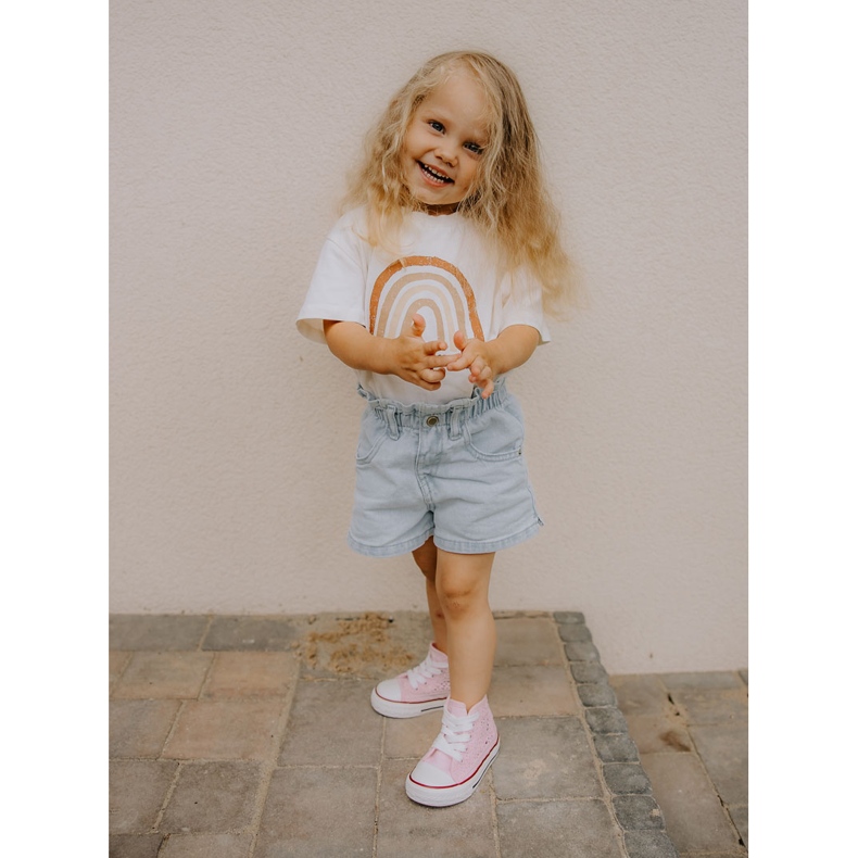 Pantofi înalți pentru copii, roz Mona 1