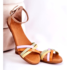 Sandale de damă la modă Maciejka L4953-04 Multicolor bej maro 4