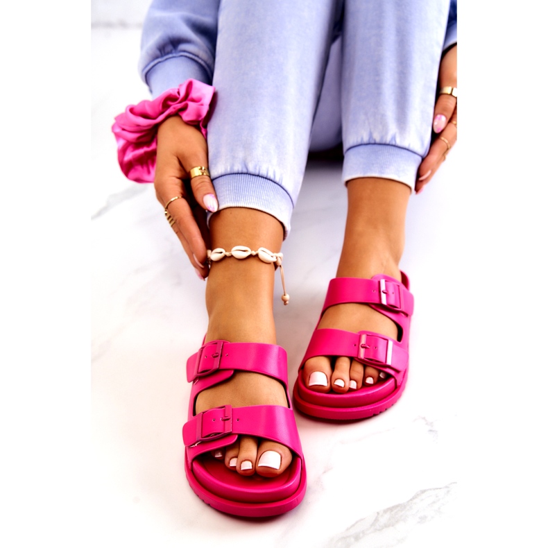 S.Barski Papuci Cauciuc Cu Catarama Fuchsia Corina roz 3 S.Barski Papuci Cauciuc Cu Catarama Fuchsia Corina roz 3