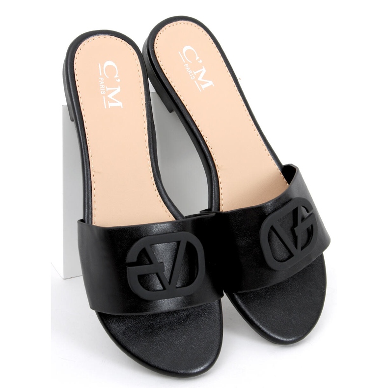 Papuci dama Scilla Black negru 2