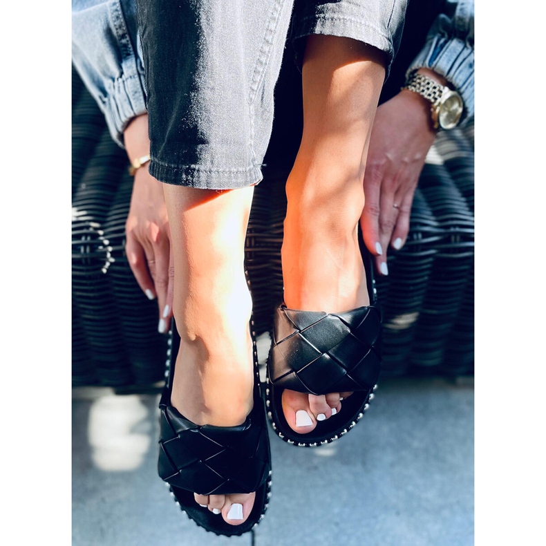 Papuci de damă Sunny Black negru 2