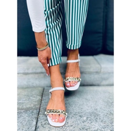 Sandale cu toc jos de la Daphne White alb 1