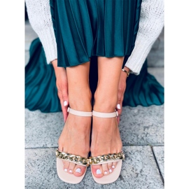 Sandale cu toc mic Daphne Beige bej 1