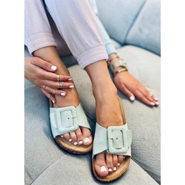 Priya LT.GREEN papuci cu talpă de plută verde 1