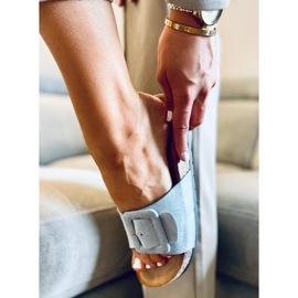 Papuci cu talpă din plută Priya Blue albastru 1 Papuci cu talpă din plută Priya Blue albastru 1