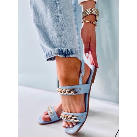 Sandale cu lanțuri India Blue albastru 2